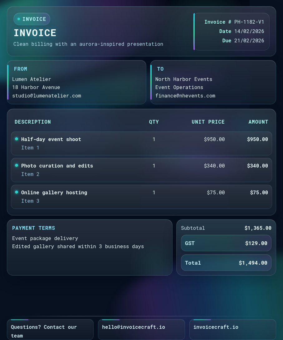 Aurora Wave template preview