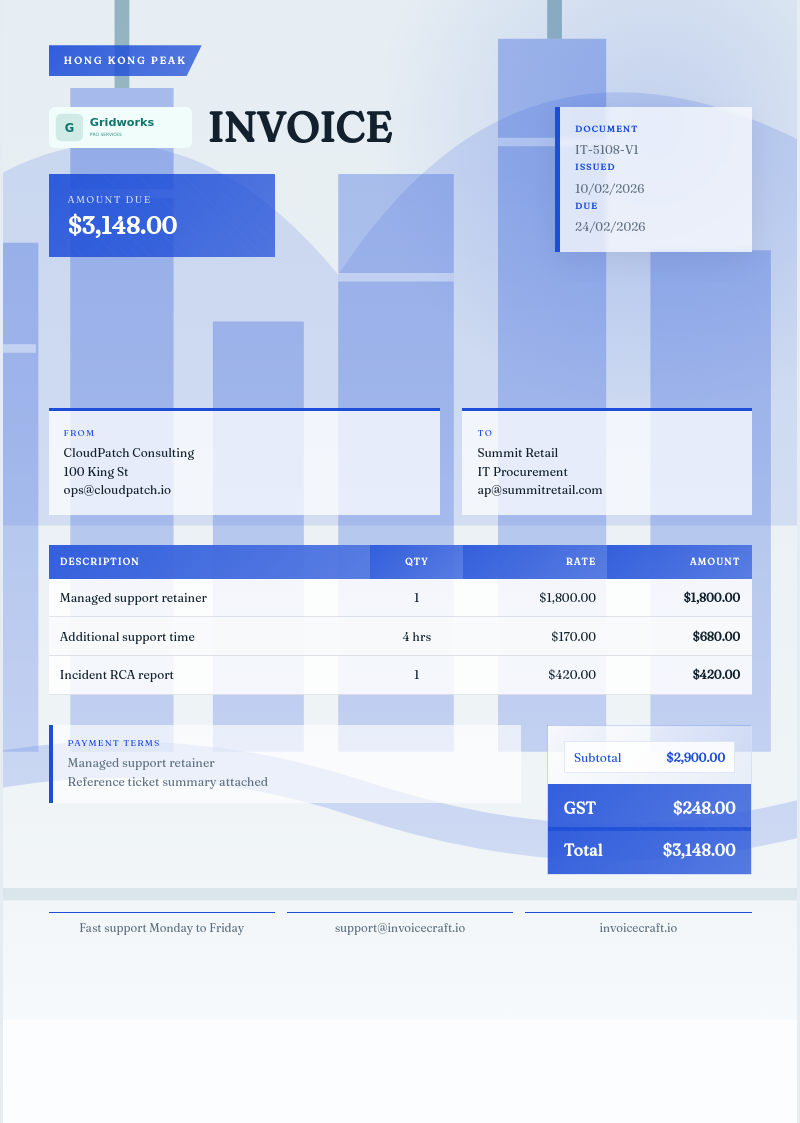 Hong Kong Peak invoice preview v1