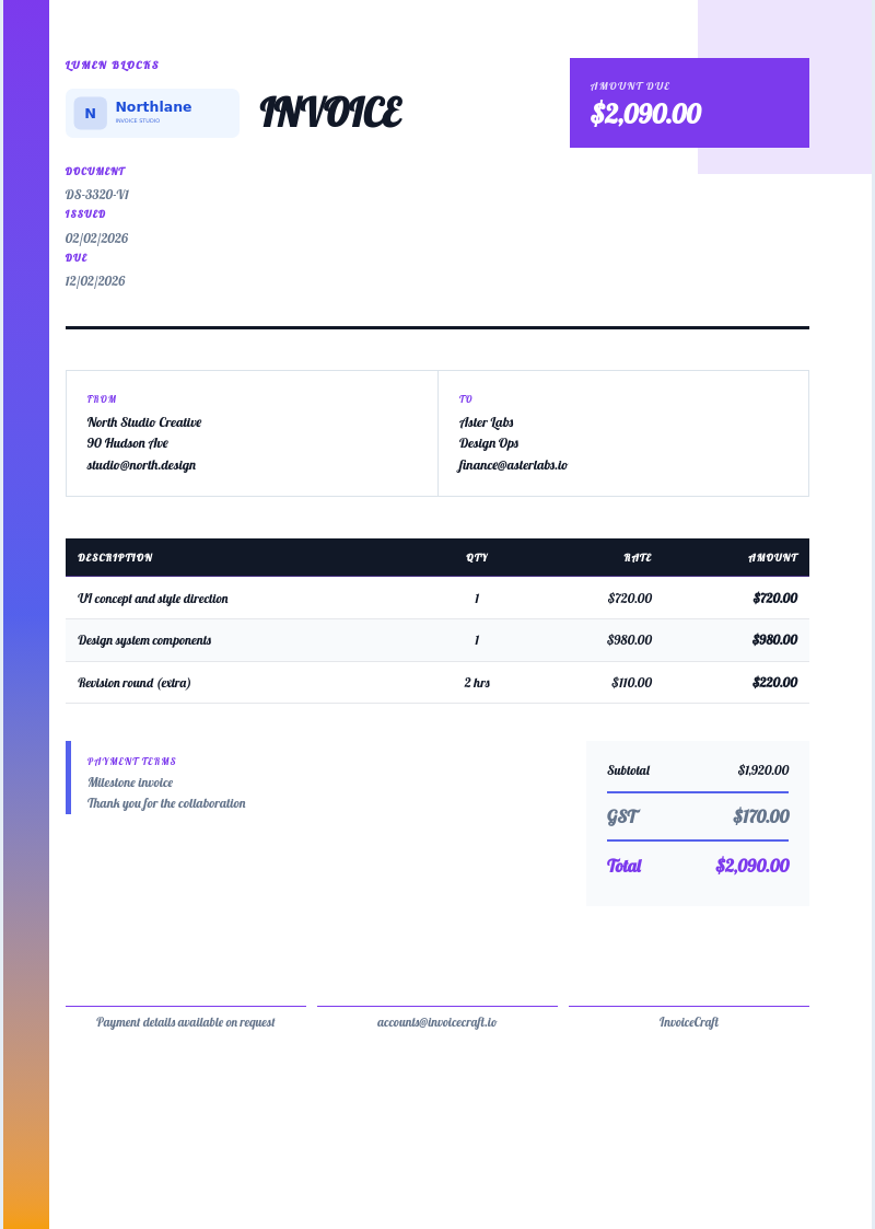 Lumen Blocks invoice preview v1