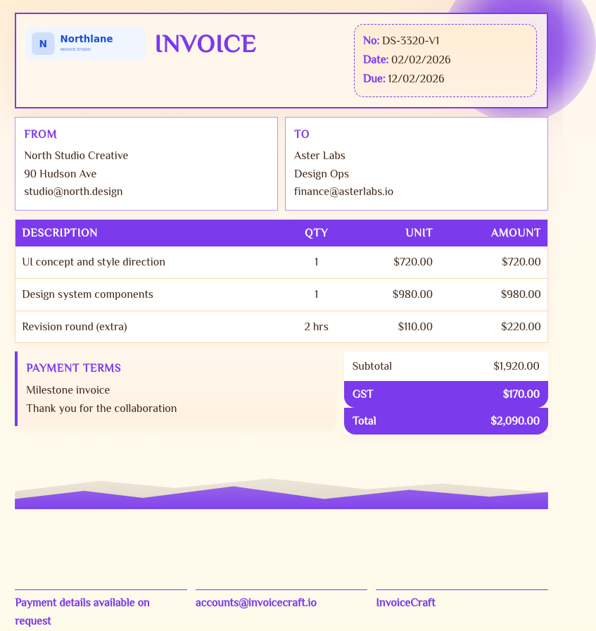 Outback Sun invoice preview v1