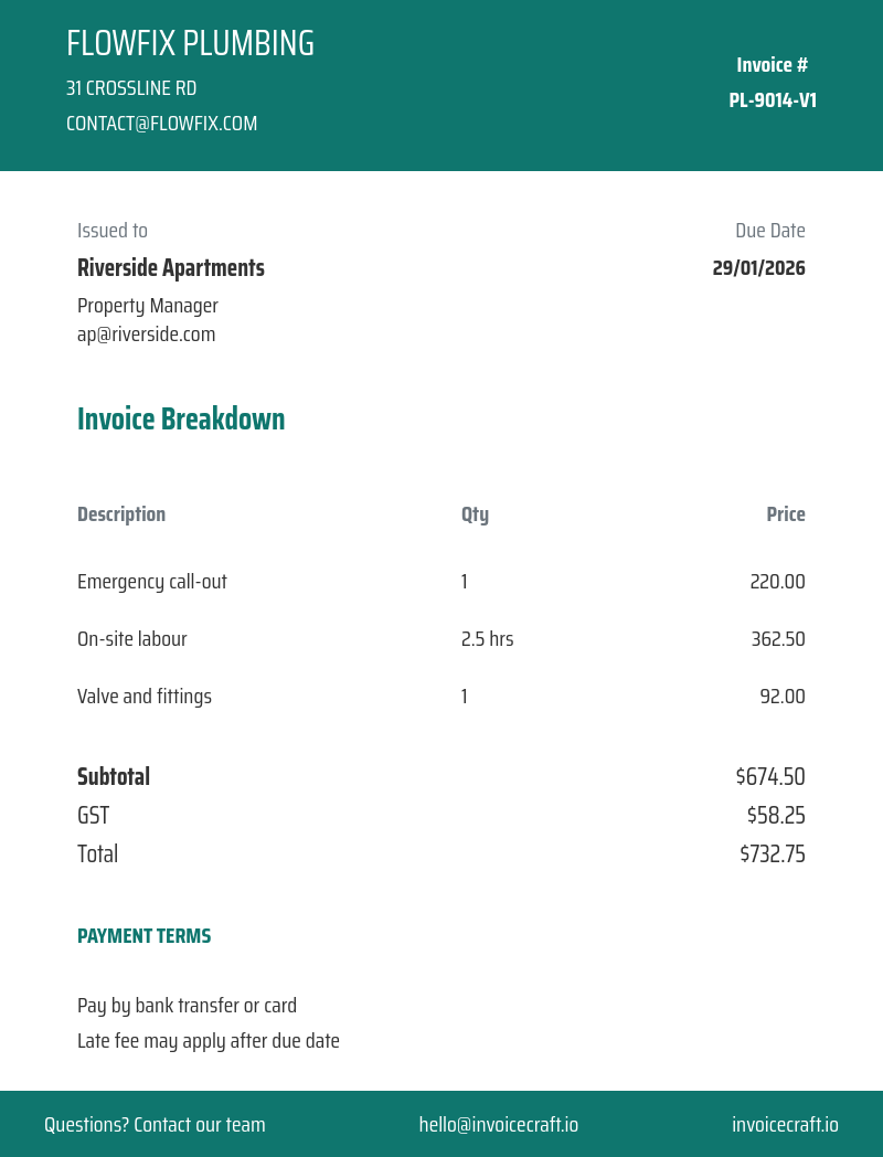 Teal invoice preview v1