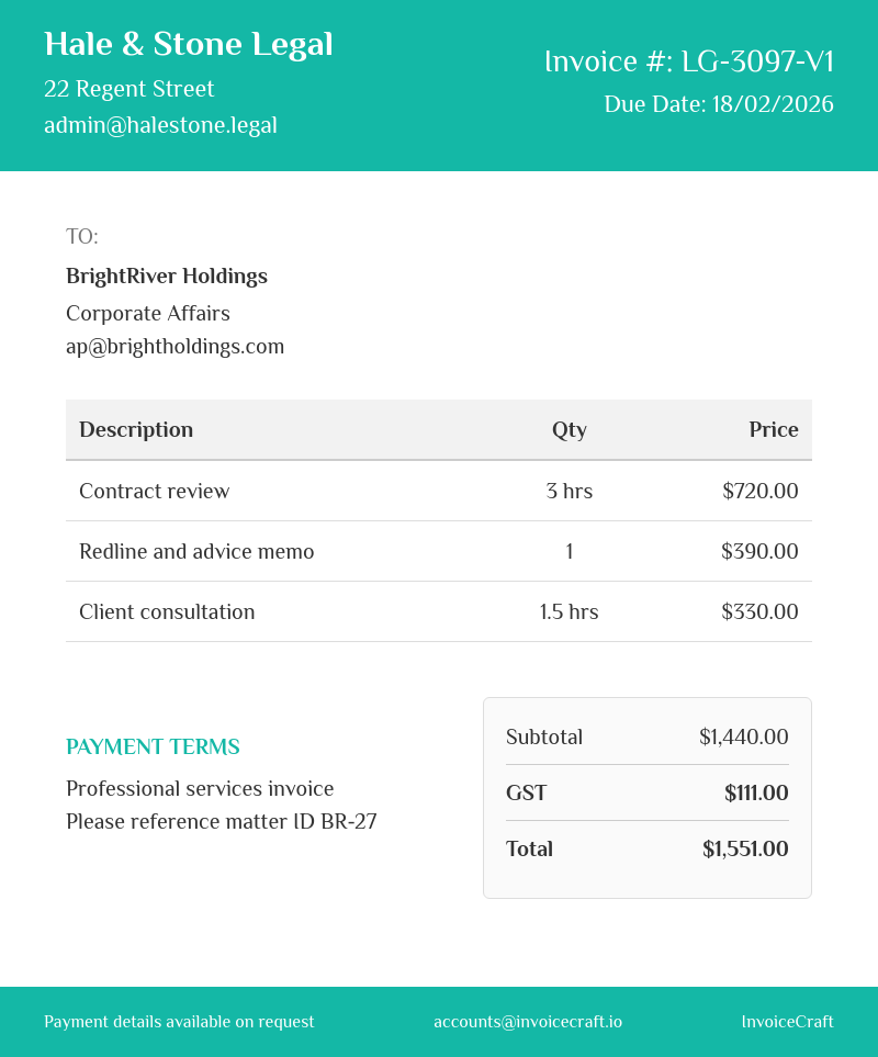 Two Column template preview