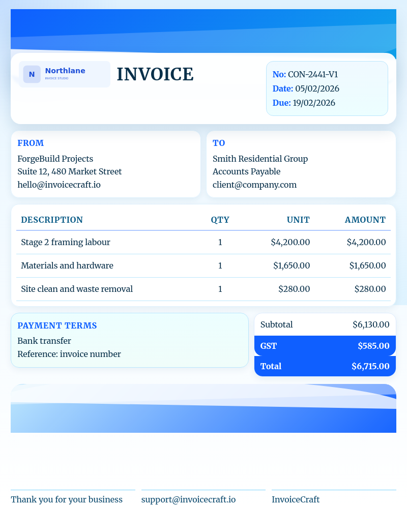 Wave Receipt template preview